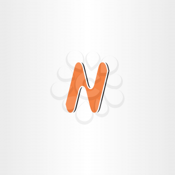 orange n letter icon symbol design