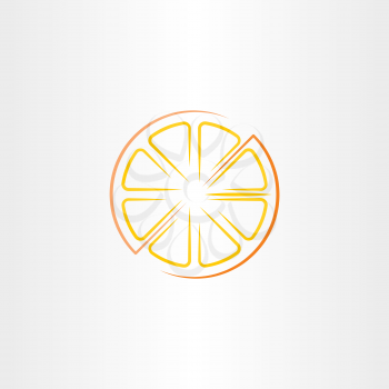 cutted half orange icon vector design