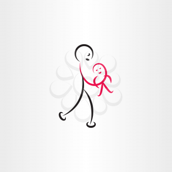 father holding baby vector illustration 
