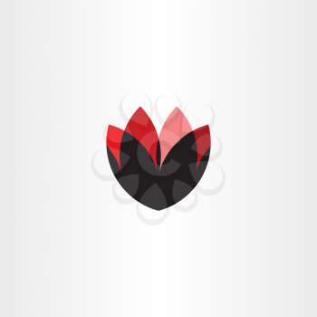 flower abstract symbol black red logo 