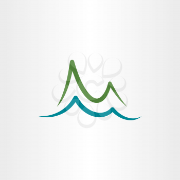 mountain and lake water simple vector logo