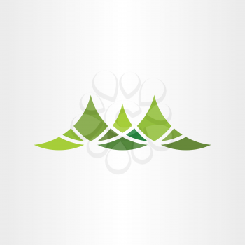 green mountain symbol vector design element