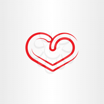 stylized red heart symbol icon vector 