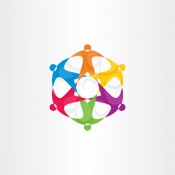 team people circle colorful logo connection icon