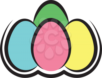 colorful eggs easter symbol logo icon 