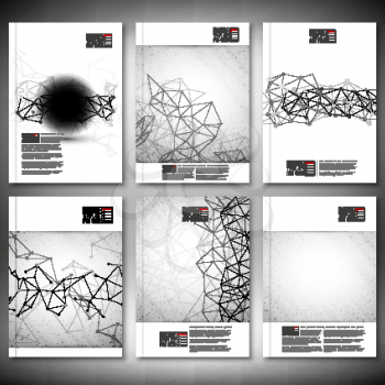Molecule structure, interconnection network. Brochure, flyer or report for business