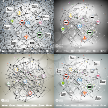 Infographic networks with pointer marks for business, templates vector.