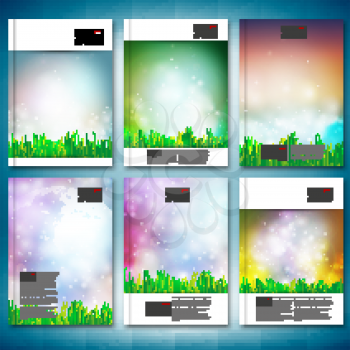 Abstract background with grass. Brochure, flyer or report for business, template vector.