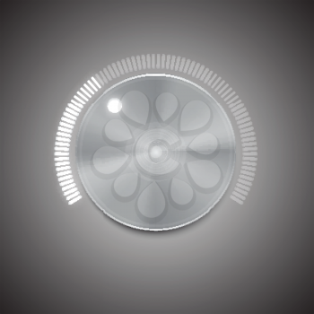 Metal volume button with light vector illustration