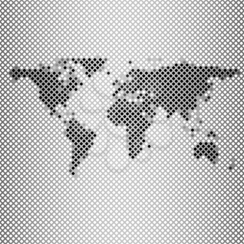 abstract gray mosaic, world map vector illustration.