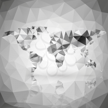 Gray world map triangle design vector illustration