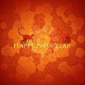 Chinese New Year background. Floral vector design