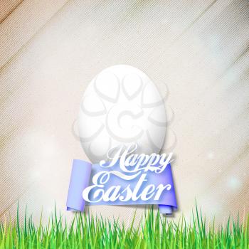 Happy easter card with easter egg. Bright spring vector background.