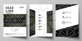 Business templates for brochure, magazine, flyer, booklet or annual report. Cover design template, easy editable vector, abstract flat layout in A4 size. Celtic pattern. Abstract ornament, geometric v