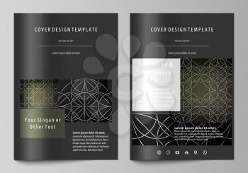 Business templates for brochure, magazine, flyer, booklet or annual report. Cover design template, easy editable vector, abstract flat layout in A4 size. Celtic pattern. Abstract ornament, geometric v