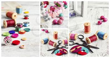 Set beads,thread,bobbins and accessories for making jewelry