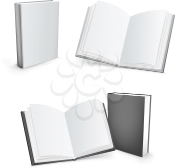 3d vector white and black mesh books isolated on the white background