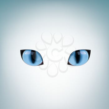 The blue cat eyes on a light mesh background