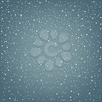 Winter snowfalls background. Wintry snowflakes backdrop. Christmas holiday falling snow template