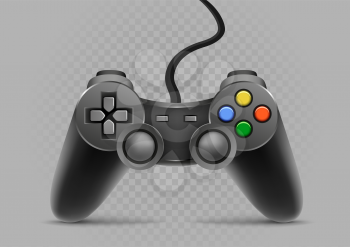 Gamepad with shadow on gray transparent background