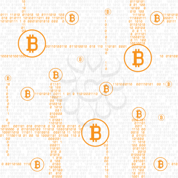 Bitcoin code internet money seamless backdrop texture. Financial crypto electronic currency background