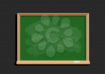 Empty education blackboard template. Green chalkboard flat design