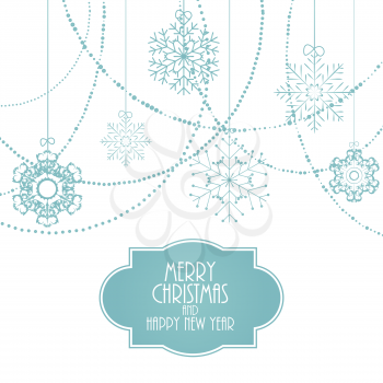 Christmas Snowflakes Background Isolated Vector Illustration EPS10