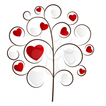 Beautuful Heart Tree  Vector Illustration on White Backgrouund EPS10