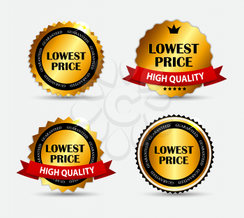 Lowest Price Label Set Vector Illustration EPS10 