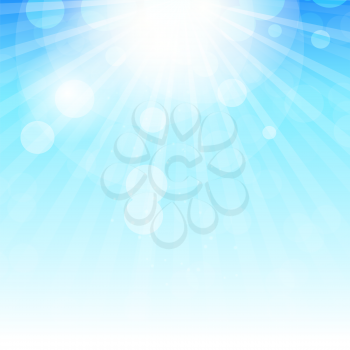 Blue Natural Sunny  Background Vector Illustration. EPS10