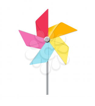 Colored Windmill Toy Isolated Vector Illustration EPS10
