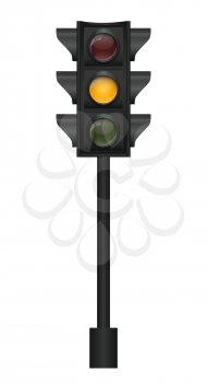 Traffic Light. Isolated on White.  Vector Illustration EPS10