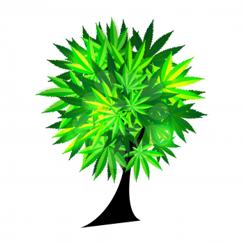 Abstract Cannabis Tree Background Vector Illustration EPS10