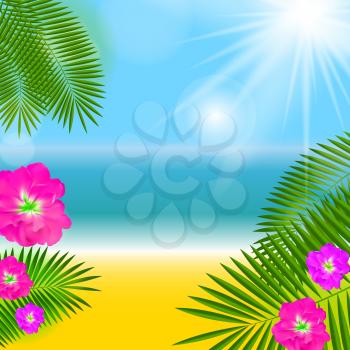 Colored Summer Natural Background Vector Illustration EPS10