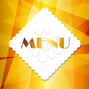 Yellow Restaurant Menu Template. Vector Illustration EPS10