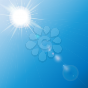 Natural Sunny on Blue Background Vector Illustration EPS10