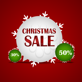 Christmas SALE on red Background Vector Illustration EPS10