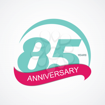 Template Logo 85 Anniversary Vector Illustration EPS10