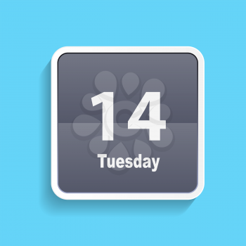 Flat Calendar Icon on Blue Vector Illustration. EPS10