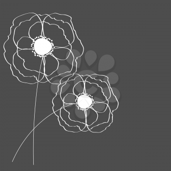 Poppies Flower on Background Vector Illustration. EPS10
