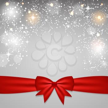 Christmas Glossy Star Background with Ribbon Vector Illustration EPS10