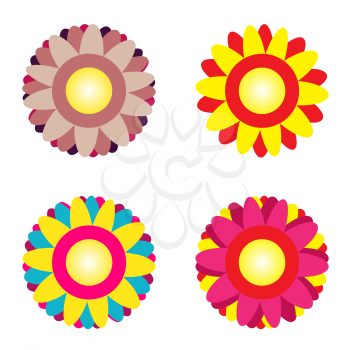 Abstract Colorful Background with Flowers. Vector Illustration. EPS10