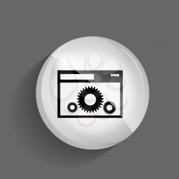Setting Glossy Icon Vector Illustration on Gray Background. EPS10.