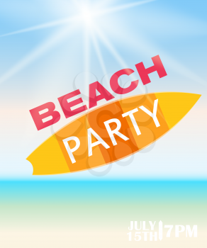 Beach Summer Party Poster Vector Illustration EPS10