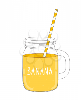 Fresh Banana Smoothie. Healthy Food. Vector Illustration EPS10