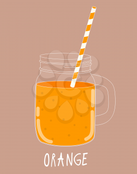 Fresh Orange Smoothie. Healthy Food. Vector Illustration EPS10