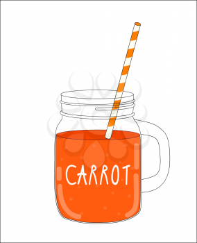 Fresh Carrot Smoothie. Healthy Food. Vector Illustration EPS10