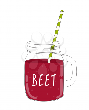 Fresh Beet Smoothie. Healthy Food. Vector Illustration EPS10