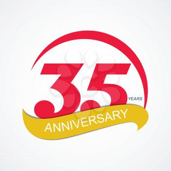 Template Logo 35 Anniversary Vector Illustration EPS10