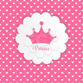 Princess Background with Crown Vector Illustration EPS10
